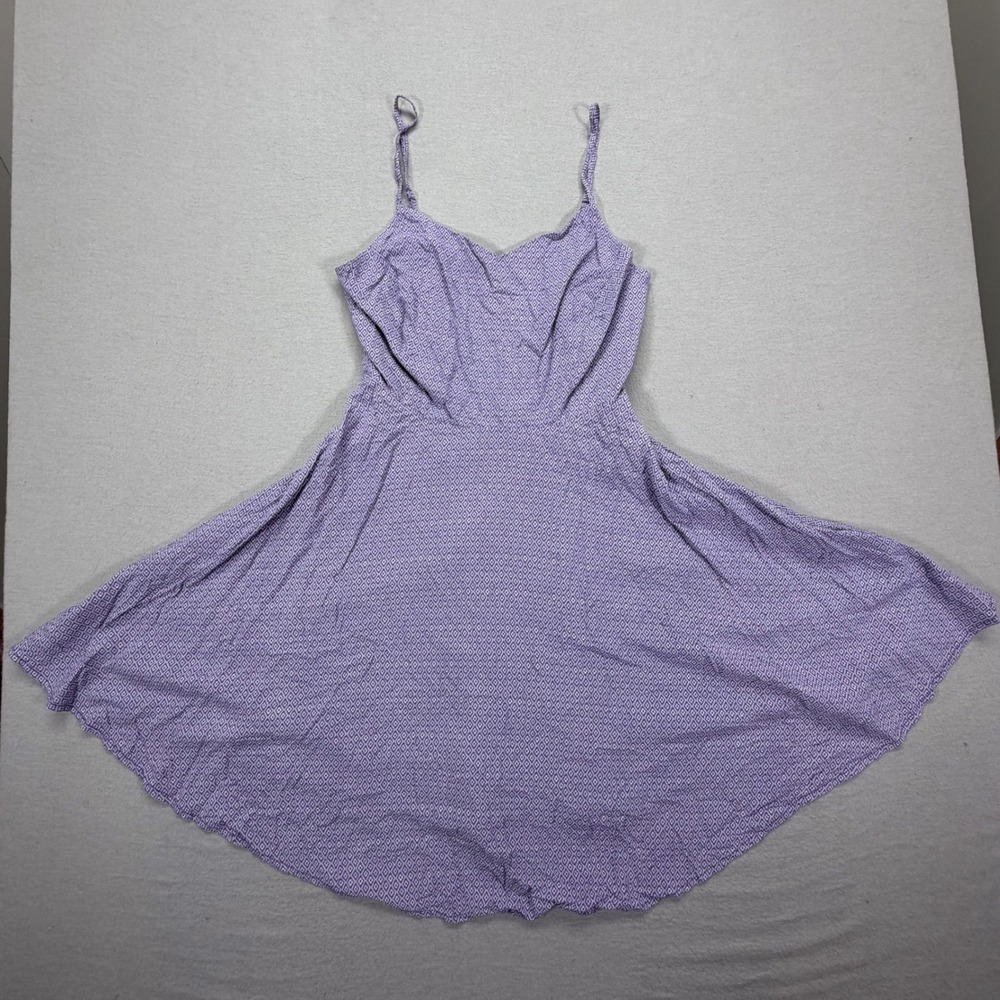 Old Navy Sundress Women Medium Good Purple Geometric Print Smocked Back Rayon